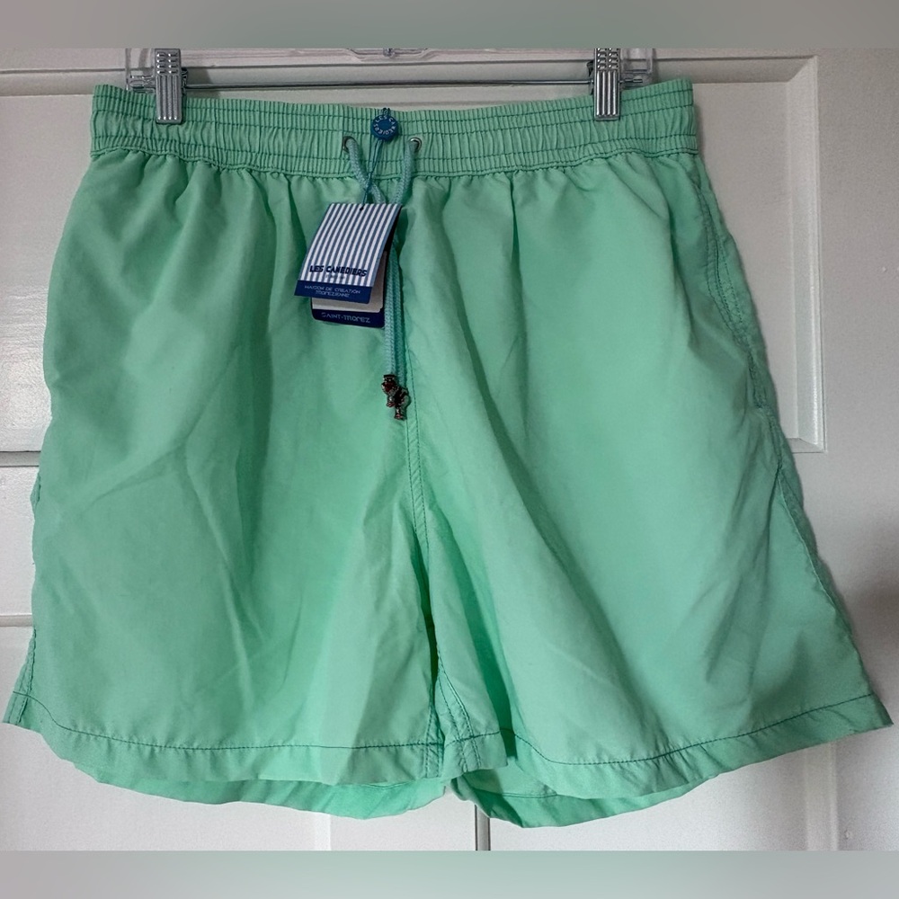 NWT Les Canebiers Mens Drawstring Swim Trunk Shorts Mint Green Beach Resort M
